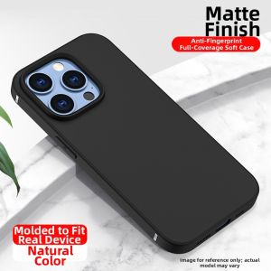 RISEOUS | Anti-scratch Anti-shock Thin Silicone Case for iPhone 15 Pro Max Black