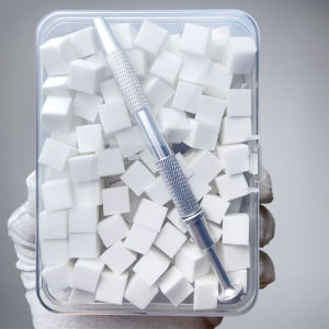 1 Set 101 Pcs Nail Enhancement Art Tool Set 100 Pcs White Patting Cotton Sponge Grain Gradual Shade Powder Blusher Nail Clip DIY