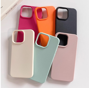 Luxury Casing สําหรับ iPhone 11/XR 15 Pro Max 12 13 14 Pro Max  X XS Max 14 15 Plus 16 Pro Max Solid Color Case  Macaron Jelly Leather Texture Phone Case Shockproof TPU Protective Cover