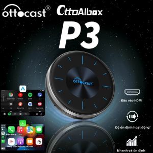 Bộ Chuyển Đổi Không Dây Ottocast P3 AI CarPlay Android Auto Bộ Chuyển Đổi Video Đa Phương Tiện HDMI Thiết Bị Phát Video Hộp Chơi Game Cho Netflix