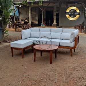 Set Sofa Ruang Tamu Japandi | Kursi Tamu Minimalis Modern | Bangku Aesthetic Terbaru Kayu Jati