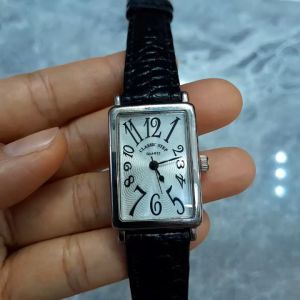Đồng hồ nữ Classic step dây da mặt hình chữ nhật second hand si nhật- đã qua sử dụng