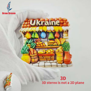 1Pc Ukraine Fridge Magnet World Travel Souvenir Collectible Suitable for Home and Office Decoration Personalized Exclusive Travel Souvenir Magnetic Fridge Magnet Home Decor Kitchen Room Office Cabinet Crafts Gift Holiday Souvenir Exquisite Sm...