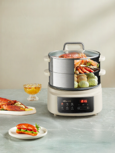 [China Plug Without Adapter] Bear | Multi-Function Automatic Electric Steamer 3-Layer Stainless Steel