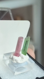 ready stock 2in1💗💚 粉绿碧玺宝石矿标 | Tourmaline Specimen