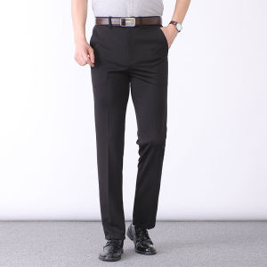 Quần Tây Nam Ống Đứng Ôm Vừa Vặn Mùa Hè Chống Nhăn Quần Tây Công Sở Màu Đen Quần Dài Thường Ngày Thời Trang Nam
