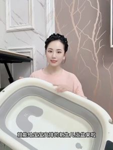 Collapsible Baby BathtubFoldable Infant Bathtub for Newborn to Toddler with Soft Cushion and ThermometerPortable Travel Baby Bath Tub