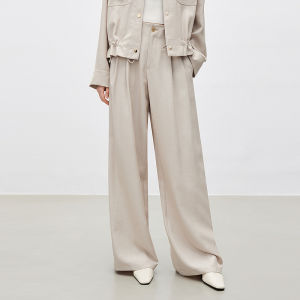 DESIGNICE | High Waist Versatile Commute Loose Straight Pants