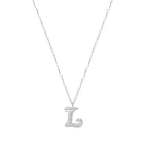 Original Design Full Diamond 26 Letters Titanium Steel Necklace Womens Style Fresh out Cross Chain Silver Color Gift for Lovers