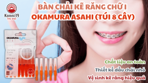 BÀN CHẢI KẼ RĂNG CHỮ I OKAMURA ASAHI (TÚI 8 CÂY)
