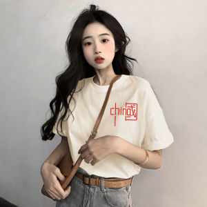 Áo Thun Cotton Tay Ngắn Thiết Kế Tinh Tế Mùa Hè Mới Cho Nữ Thương Hiệu Hợp Thời Trang Nhỏ INS Áo Thun Cotton Nguyên Chất