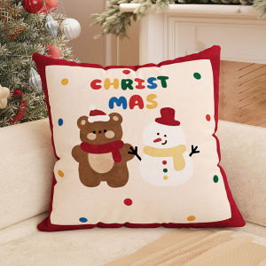Christmas Theme Sofa Pillow Cushion Back Support Core Included Living Room Study Bedroom Window Seat Pillow Cover Decorative