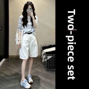 Ge·an·fei | New Striped T-shirt and Shorts Set