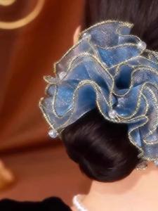 Elegant Starry Sky Hair Accessories European Tulle Hair Ties High-End Sensation Hair Bands Bun Headbands Fashionable Hair Accessories