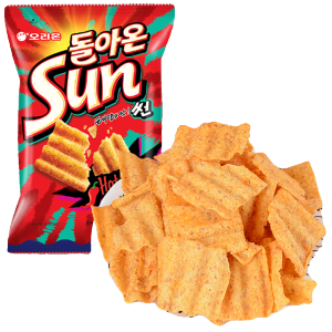 Sunshine Corn Flakes Snacks Spicy Garlic Flavor Puffed Food Leisure Small Snacks Hauli Potato Chips Korean Imported 80g Bag