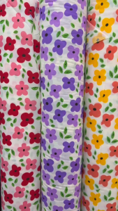 ผ้าเมตร คอตต้อนทีซี ผ้าลายดอก หน้ากว้าง 45 นิ้ว หน่วยขายเป็นเมตร