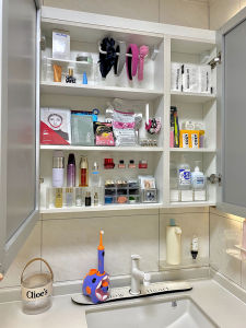 Acrylic Bathroom Organizer Cosmetic Storage Box Multi-layer Shelf Mirror Cabinet Storage Household Arrangement Magic Tool