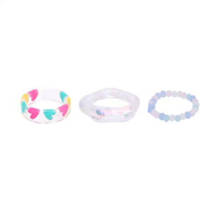 OR🧸 3 Pcs/Set Cincin Resin Polos/Cincin Mutiara/Manis dan Segar/Desain Sederhana Jepang dan Korea/Perhiasan Serbaguna COD