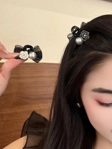 เครื่องประดับผมสไตล์เจ้าหญิง ดอกกุหลาบ โบว์ผีเสื้อ สองด้าน คลิปผม ผ้าตาข่าย หวาน สไตล์ย้อนยุค เครื่องประดับผมสำหรับผู้หญิง