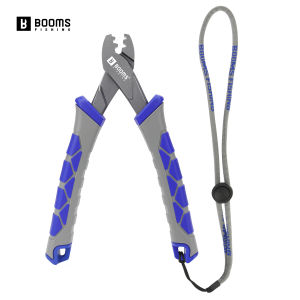 Booms Fishing XW41 Carbon Steel 6.5in Fishing Crimping Pliers For Single-Barrel Sleeves Portable Saltwater Fishing Tools