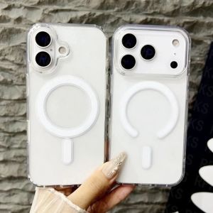 Original For Magsafe Magnetic Wireless Charging Case For iPhone 17 16 15 14 13 12 11 Pro Max Plus 17 Air Mini Clear Back Cover