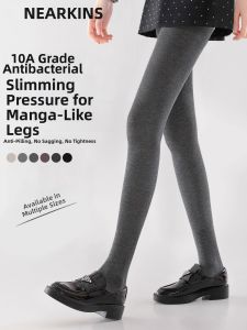 NEARKINS | Grey Thick Slimming Tights for Fall Winter Dress Outfits