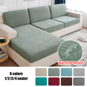 Waterproof 1/2/3/4 Seaters Plush Fibre Sofa Seat Cover Anti-dust Tight Wrap Protector Jacquard Cushion for Living room