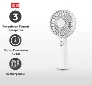 APA (Ace) - Portable Mini Fan / Kipas Angin Emergency Rechargeable 4"