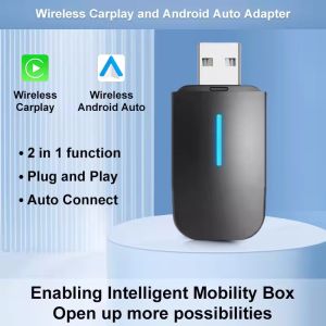 ANYFAR Dual Interface Wireless CarPlay Android Auto Wireless USB TYPE-C Adapter Smart Mini Box Plug Fast Connect Universal