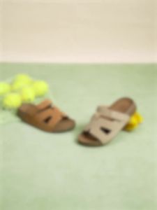 CAMEL | Dép Mũi Hở Đế Dày Phong Cách Birkenstock