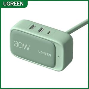 UGREEN 30W Fast Charger 1 Type-C 2 USB-A Smart Charging Magic Box USB Power Strip Desktop Charger Multi-function Socket