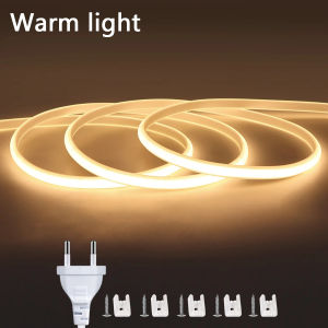 220V COB LED Băng Độ Sáng Cao Linh Hoạt Ruy Băng Chống Thấm Nước Dải Đèn LED Cho Phòng Ngủ Phòng Nhà Bếp Ngoài Trời Chiếu Sáng Sân Vườn SMD2835