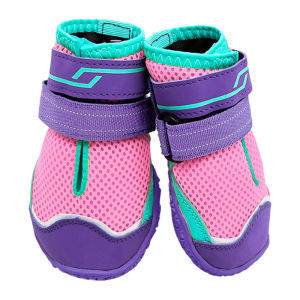 HamshMoc Dog Shoes Pigskin Lining Anti Slip Sole Reflective Design Breathable For All Breeds