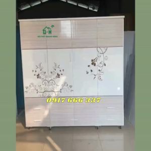 TỦ QUẦN ÁO NHỰA ĐÀI LOAN 4 CÁNH IN 3D NGHỆ THUẬT SIÊU BỀN SẮC NÉT 1M8X1M6 - VIDEO THỰC TẾ