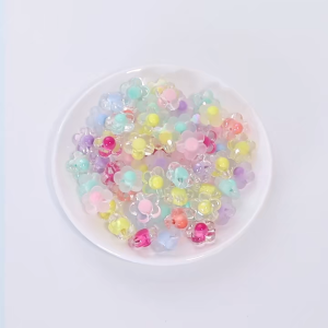 25GR Manik-Manik Akrilik Bentuk Bunga Permen & Bulat Warna Pastel | DIY Craft Lucu Gemesin