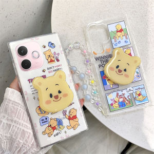 Ins Casing OPPO A5 Pro OPPOA5 Pro OPPOA5Pro 5G New Trend Creative Fashion Pooh Bear Spongebob Anti-fall Shockproof Phone Case with Bracket and Bracelet 2025