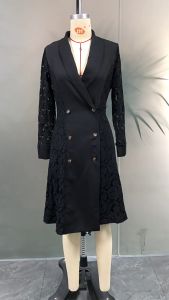 Kii Classy Black Dress ชุดเดรสสีดำแต่งลูกไม้ ชุดดำ ชุดเดรสออกงาน ชุดทำงาน ชุดออกงาน เดรส ดำ