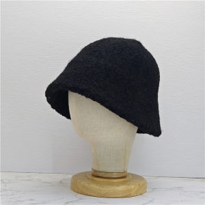 High Quality Woolen Bucket Hat Fisherman Cap Pot Hat Autumn Winter Versatile Artistic Womens Youth Early Eight Casual Style