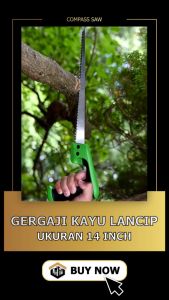 Gergaji Kayu Lancip Teflon 14 Inch 350mm Hand Compass Saw Wood 14" Tjap Mata