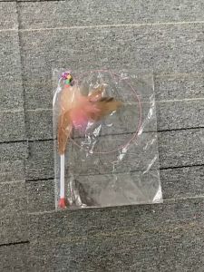 (1 pcs)Colorful Feather Cat Teaser Flexible Stick Toy With Bell Kitten Funny Cat Toy Cat Rod Elastic Fur Pet Play Toy