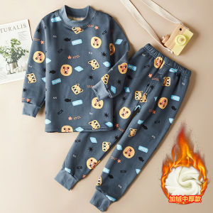 Thickened Fleece Childrens Warm Underwear Set Baby Boys Girls Winter Sleepwear Autumn Clothes Pants Thermal Suit for Kids