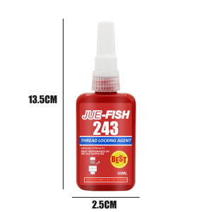 JUE-FISH 50Ml สกรูล็อค Threadlocker Anaerobic Adhesive Sealer ซีลกาวเกลียว 243 Liquid Glue Blue Anaerobic Adhesive Removable Sealant Thread Super Glue For Metal Surfaces And Screw Reinforcing Agent