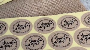 [30 PCS] STIKER THANK YOU KRAFT COKLAT STM 01 TERMURAH