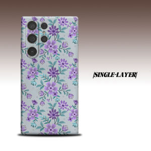 Purple Floral Vine For Samsung Galaxy S26 S25 S24 A56 A36 Dual Layer Luxury Fashion Full Lens Protective Case