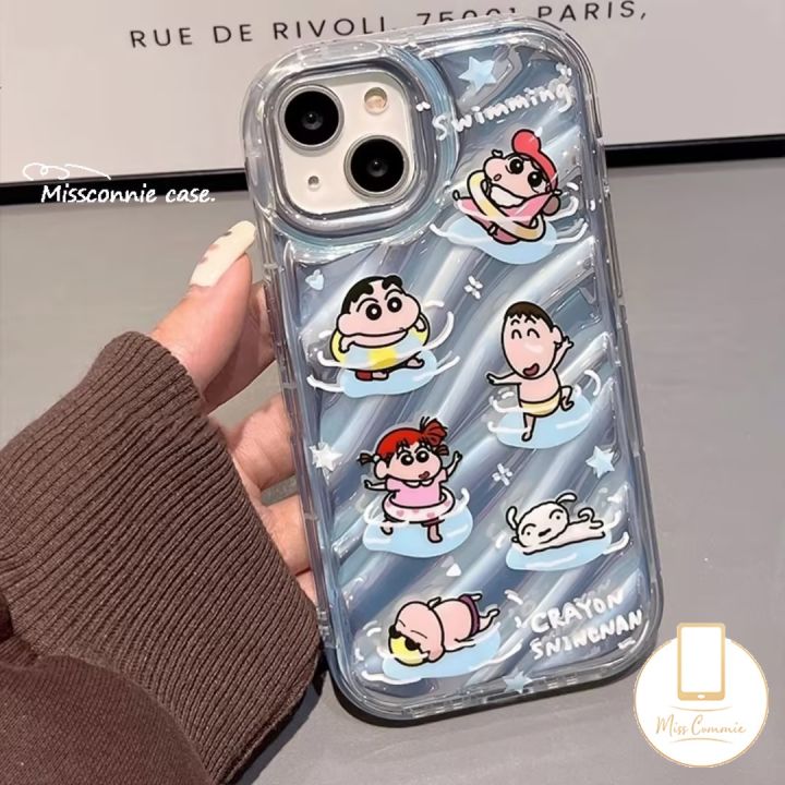 MissConnie Funny Swimming Crayon Shin-Chan Phone Case Compatible