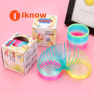 I know Childrens spring coil magic hula hoop magical toy small gift small rainbow ring