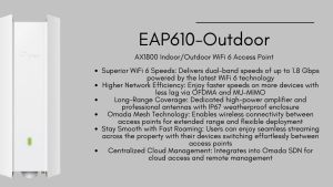 TP-LINK AX1800 IP67 Outdoor Weatherproof Dual Band Wifi 6 Access Point 300 Meter 5GHz 4x Antenna EAP610 EAP610-Outdoor