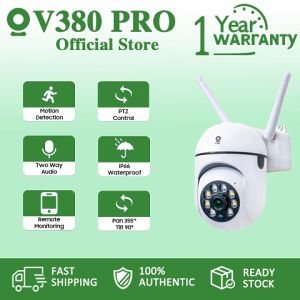V380 CCTV Kamera IP Nirkabel Wifi Full HD dengan Penglihatan Malam PTZ 360°