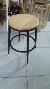 Ghế đôn mặt gỗ chân sắt cao 45cm