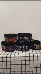 PROMO!!!! Peci Songkok Hitam karakter Anak spiderman Tayo Doraemon Tobot ML Upin Ipin tinggi Normal (9 cm) + Ada Dus Setiap Peci